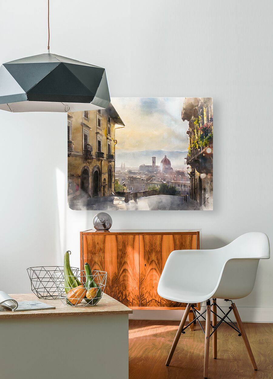 Florence Italy City View  HD Metal print with Floating Frame on Back