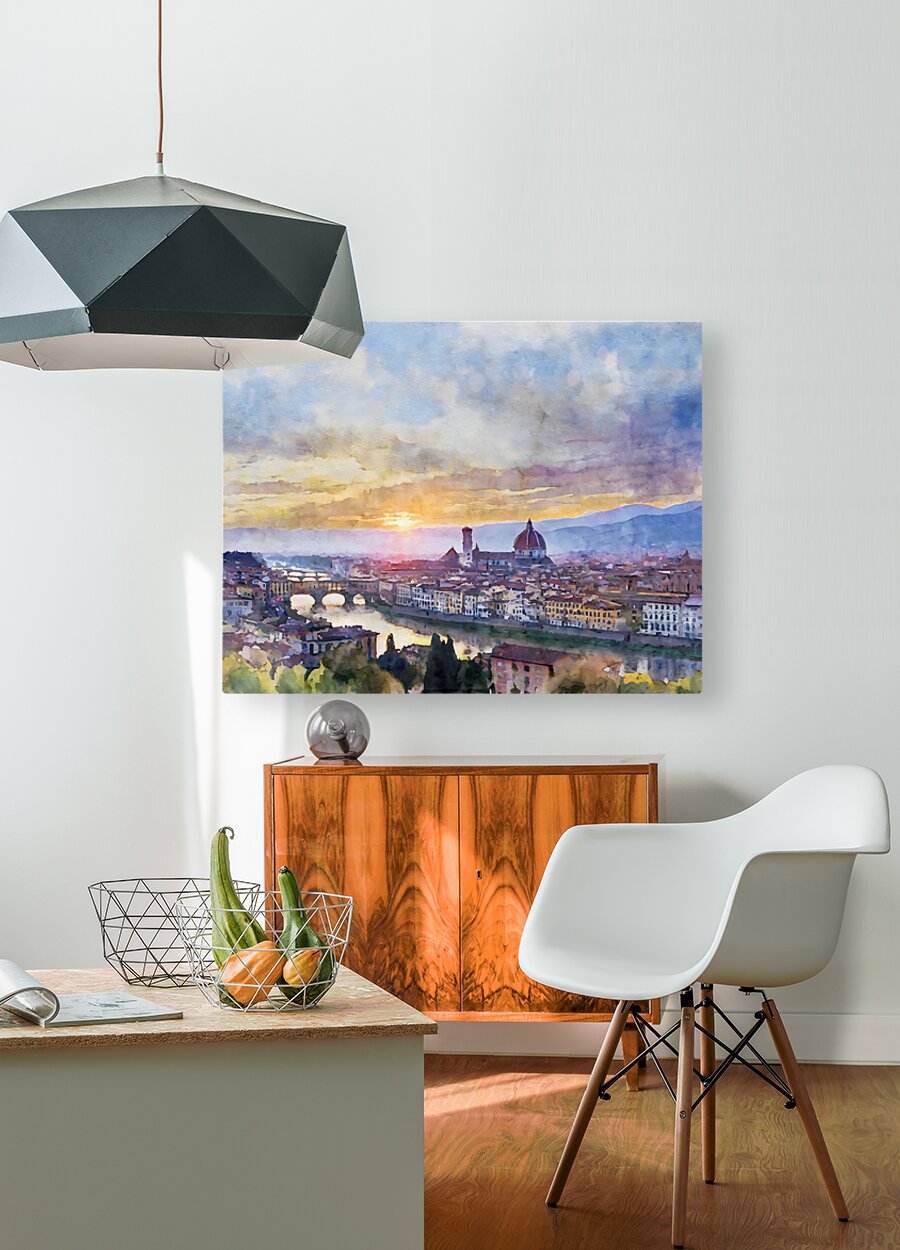 Florence Italy Skyline  HD Metal print with Floating Frame on Back