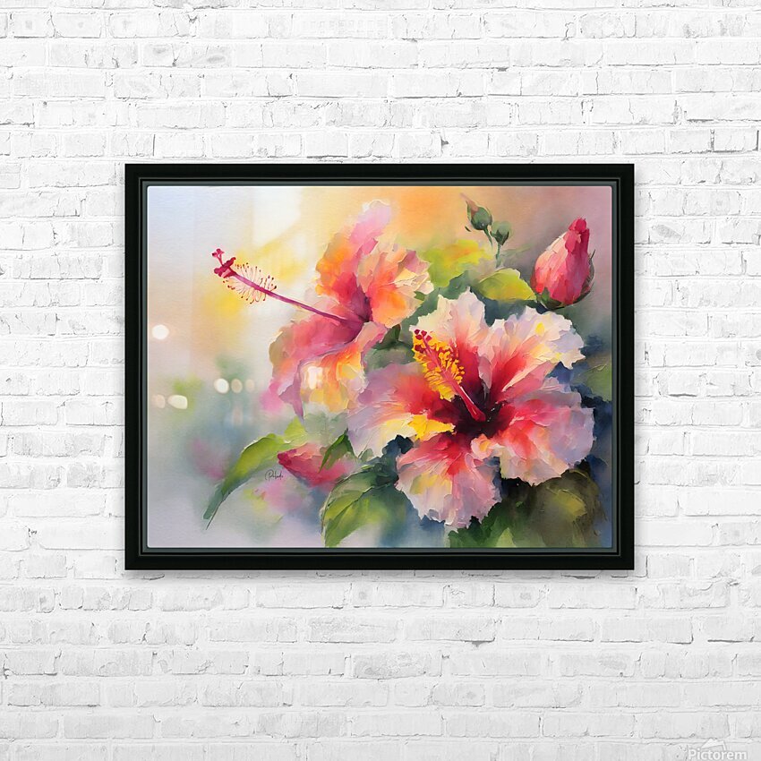 Just For Today Hibiscus HD Sublimation Metal print with Decorating Float Frame (BOX)