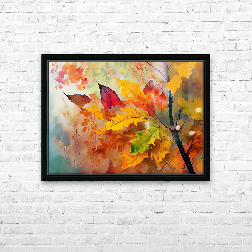 Fall Leaves in the Mist HD Sublimation Metal print with Decorating Float Frame (BOX)