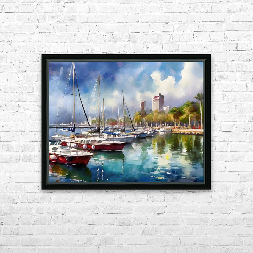 Marina Del Rey HD Sublimation Metal print with Decorating Float Frame (BOX)