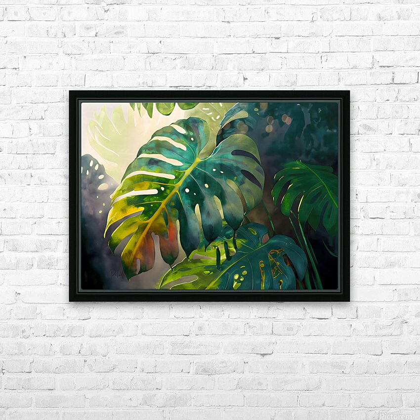 Philodendron Fronds II HD Sublimation Metal print with Decorating Float Frame (BOX)