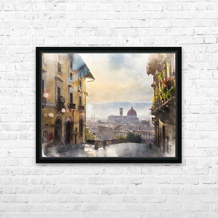 Florence Italy City View HD Sublimation Metal print with Decorating Float Frame (BOX)