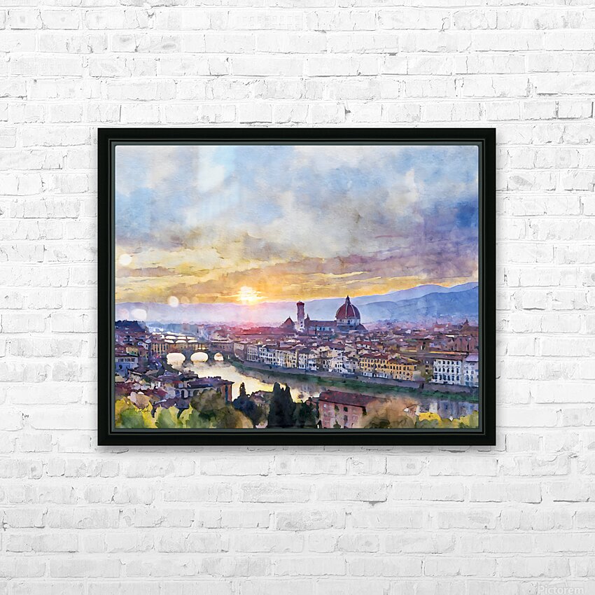 Florence Italy Skyline HD Sublimation Metal print with Decorating Float Frame (BOX)
