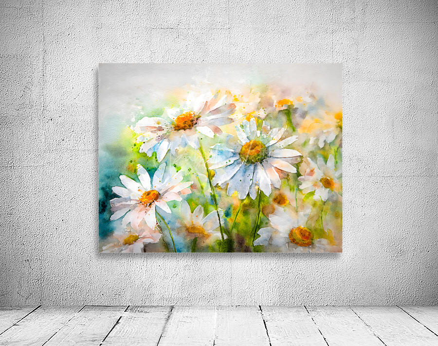 Watercolor Daisies by Pabodie Art