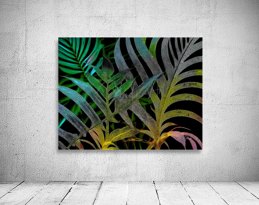 Tropical Leaves At Night Wall Preview