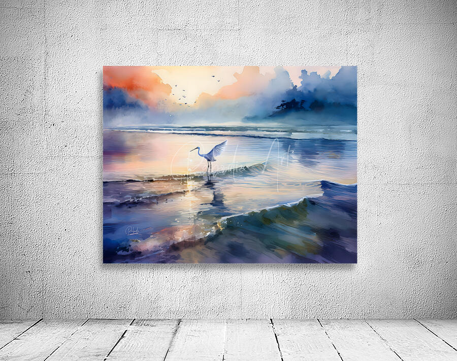 Egret Fishing Wall Preview