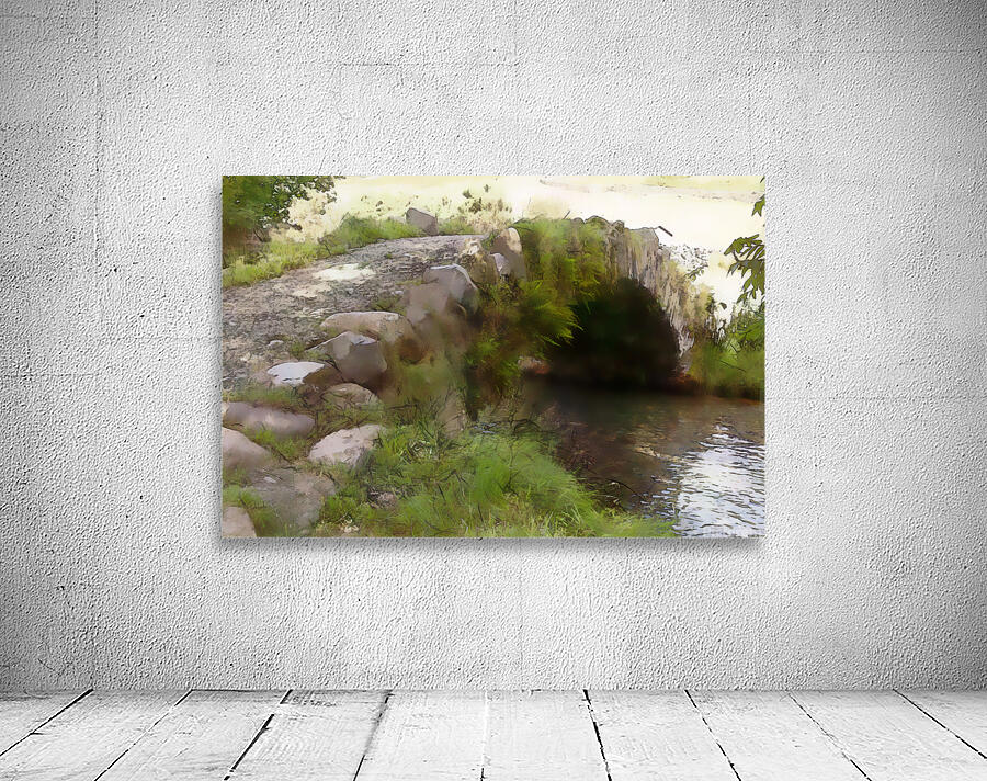 Cobblestone Arched Foot Bridge by Pabodie Art