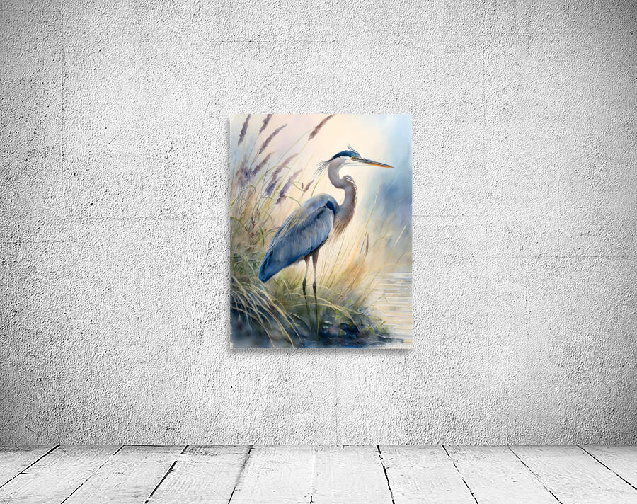 Blue Heron In The Seagrasses by Pabodie Art