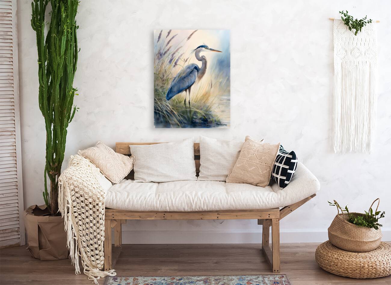 Blue Heron In The Seagrasses  Reproduction