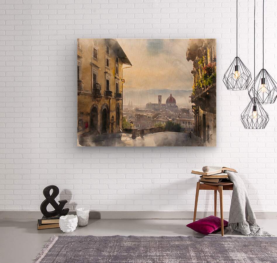 Florence Italy City View  Wood print