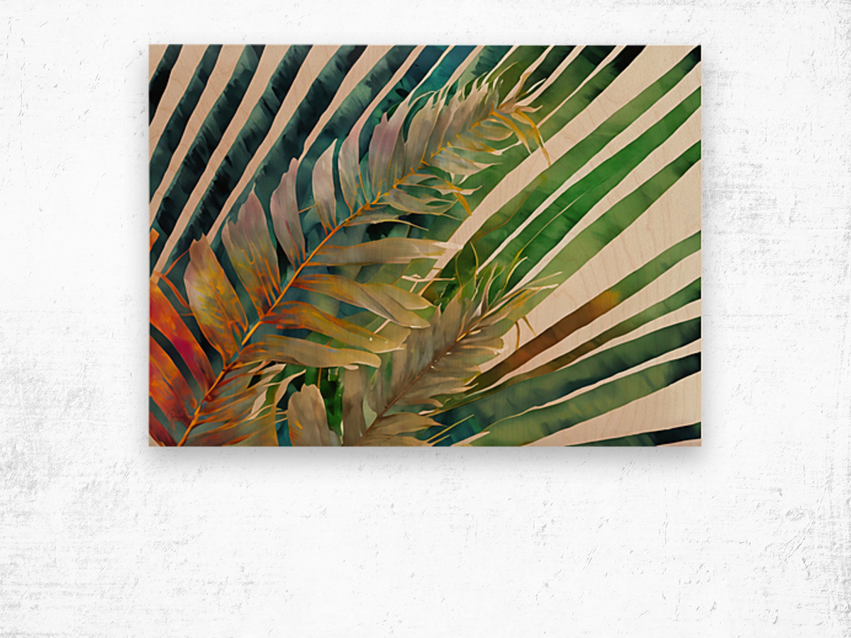 Tropical Palms I Wood print