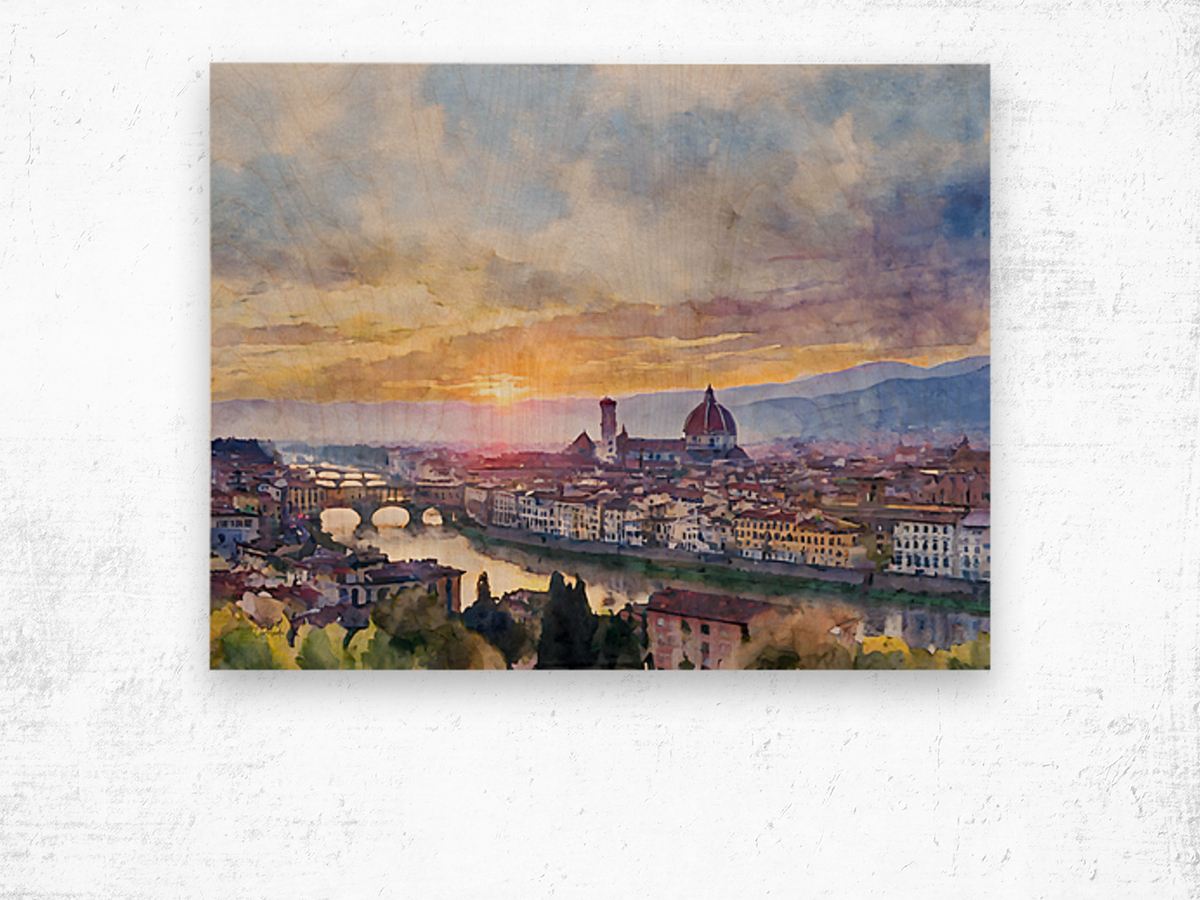 Florence Italy Skyline Wood print